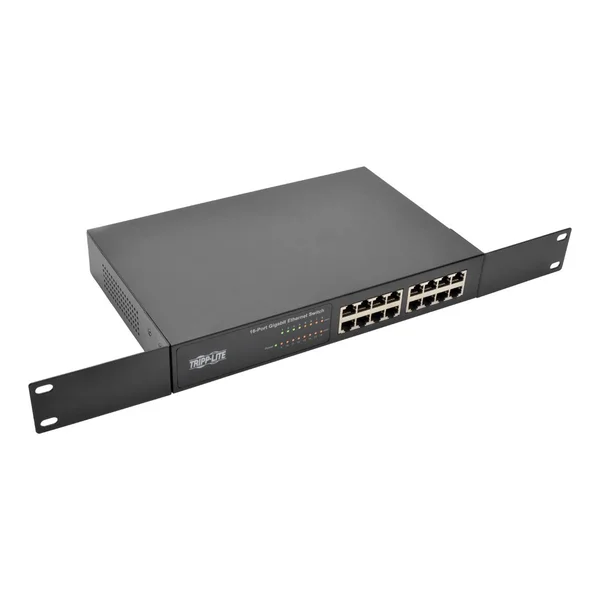 Tripp Lite 10/100/1000 Mbps 1U Rack-Mount/Desktop Gigabit Ethernet Unmanaged, Metal Housing Unmanaged Switch - 16 Ethernet Port