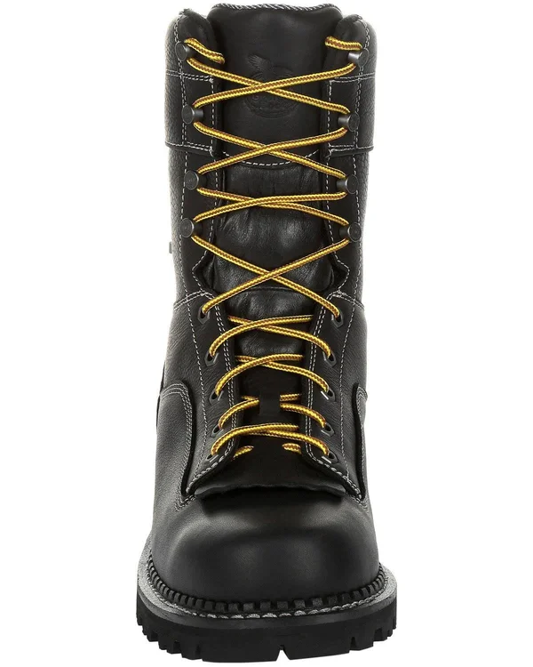 Georgia Boot Men's Amp LT Logger Low Heel Waterproof Work Boot, GB00271, Black