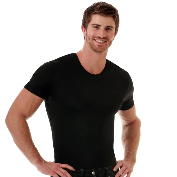 Insta Slim Men's Compression Short Sleeve Crew-Neck T-Shirt - Black