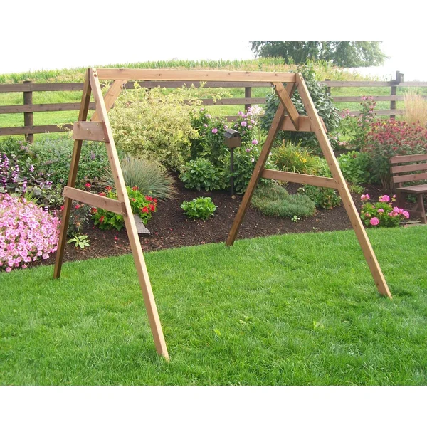 Cedar 4' 2x4 A-Frame Swing Stand for Swing or Swingbed - Redwood Stain