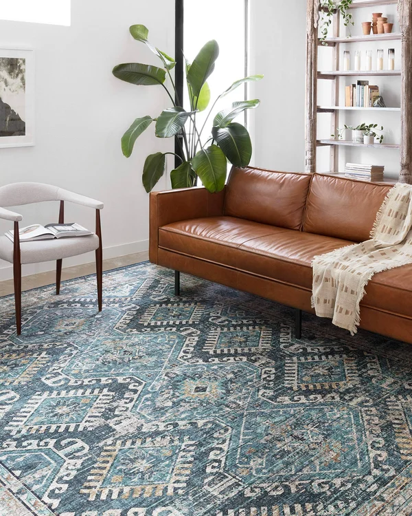 Loloi II Skye SKY-03 Denim/Natural Rug - 6&0x22x6&0x22 - Round