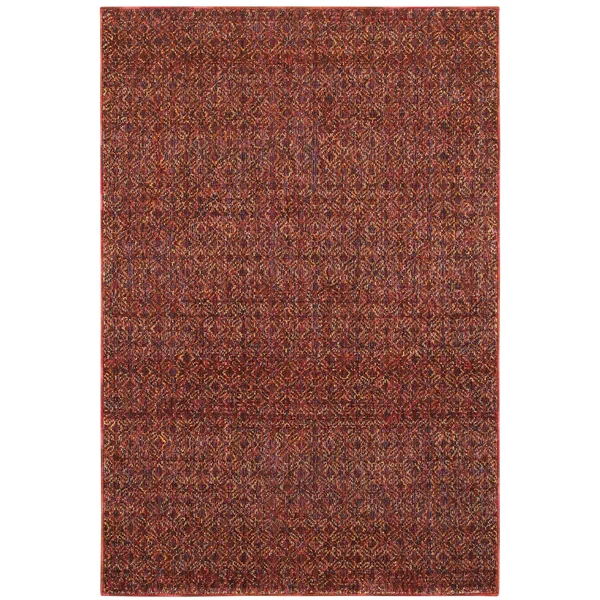 Carson Carrington Boden Textural Diamonds Area Rug - 3&3x22 x 5&2x22 - Red/Rust