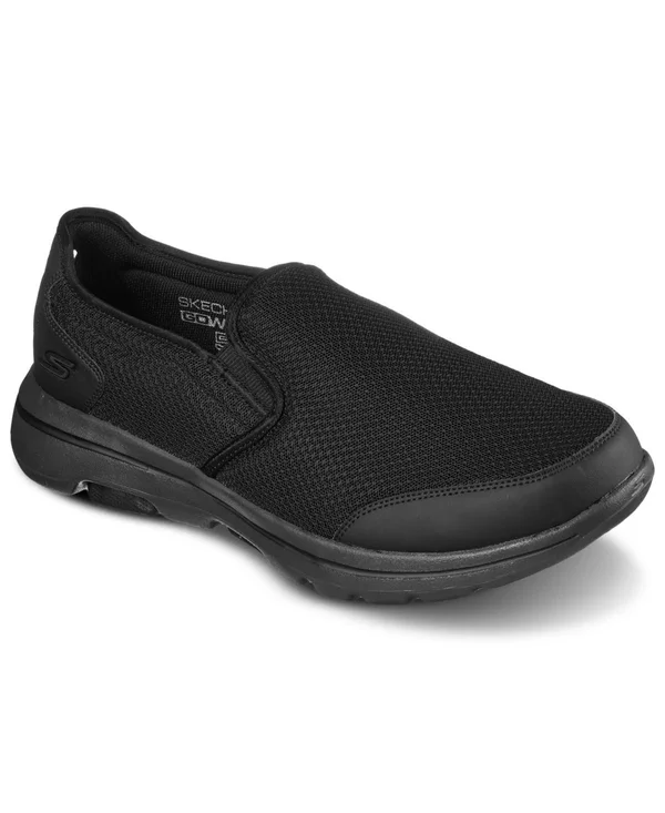 Skechers Men's GOwalk 5 Delco Slip on Sneaker, Black/Charcoal
