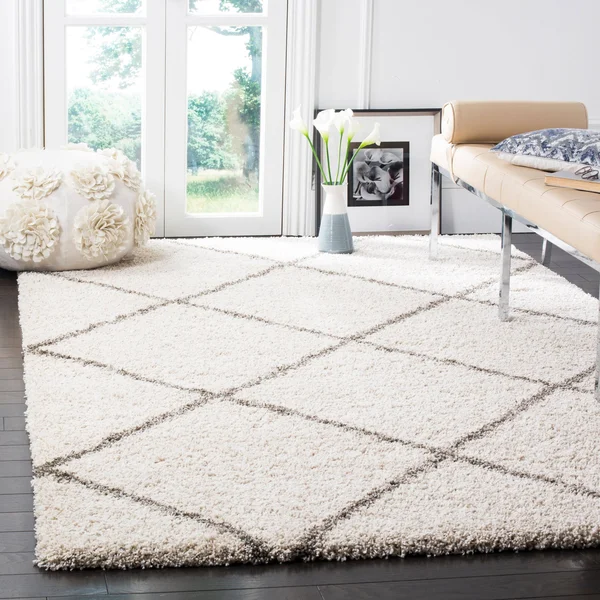 Safavieh Hudson Shag SGH281D Ivory/Beige 3& x 5& Area Rug