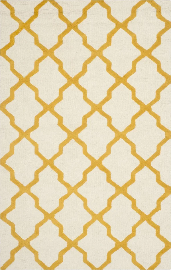 Safavieh Cambridge CAM121U Ivory - Gold Rug 4& x 4& Round