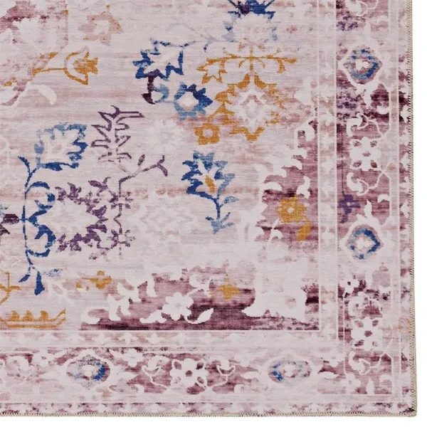 Linon Washable Merit Polyester 2'x8' Rug in Ivory - CYMX2307