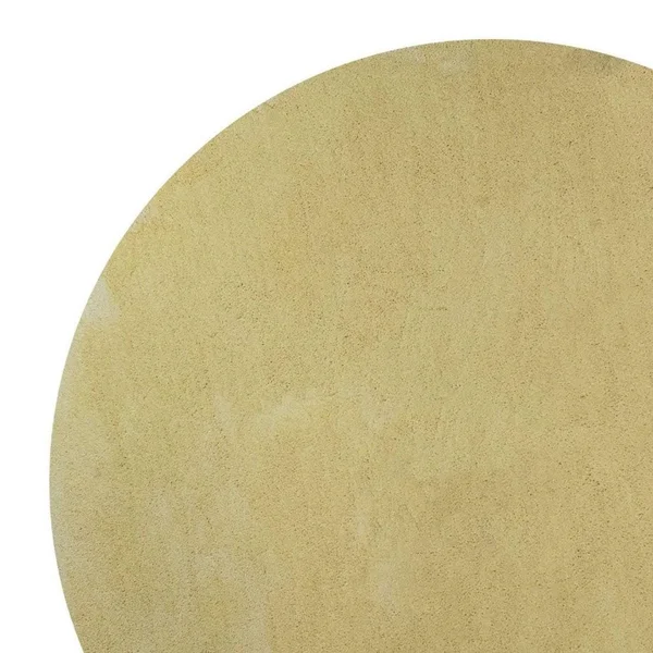 HomeRoots 349788 8 ft. Round Polyester Canary Yellow Area Rug