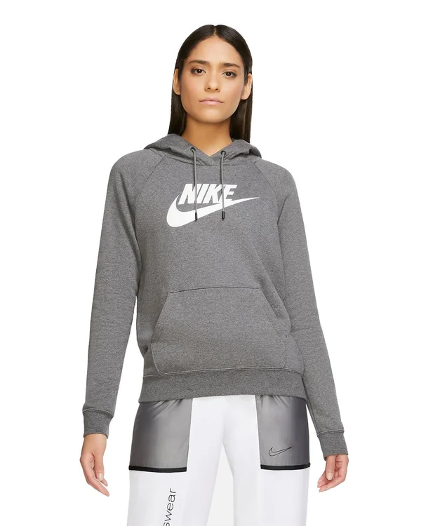 Nike Women's Sportswear Essential Hoodie (L, Grey Heather)