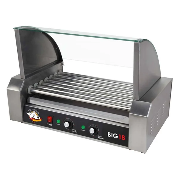 RollerDog Big 18 Stainless Steel Hotdog Roller with Drip Tray - Silver