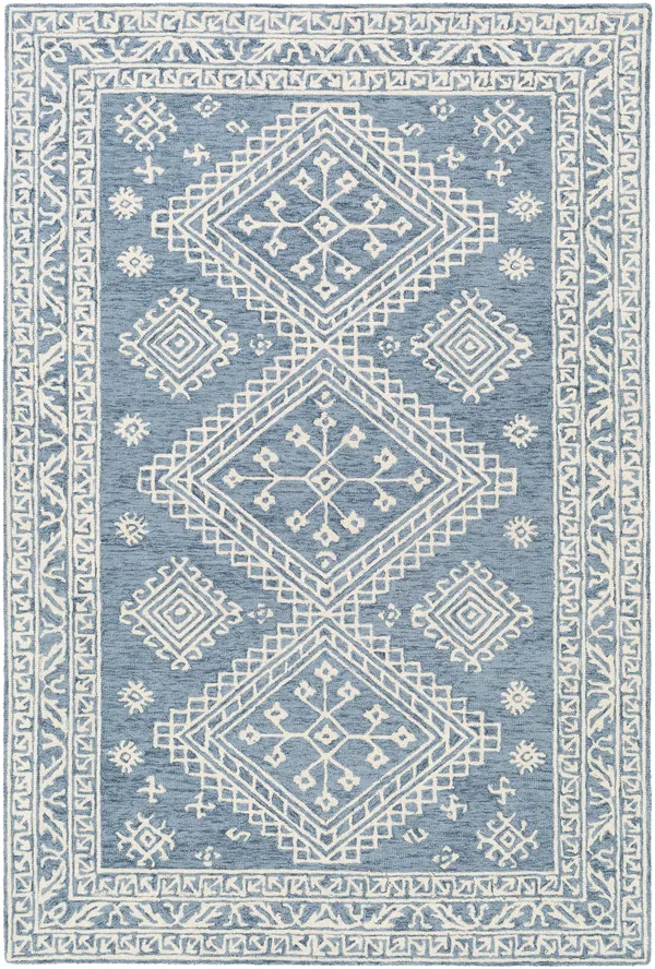 Bohemian BHS-0083107 Tufted Wool Denim Medallion Rug - 5& x 7&6x22