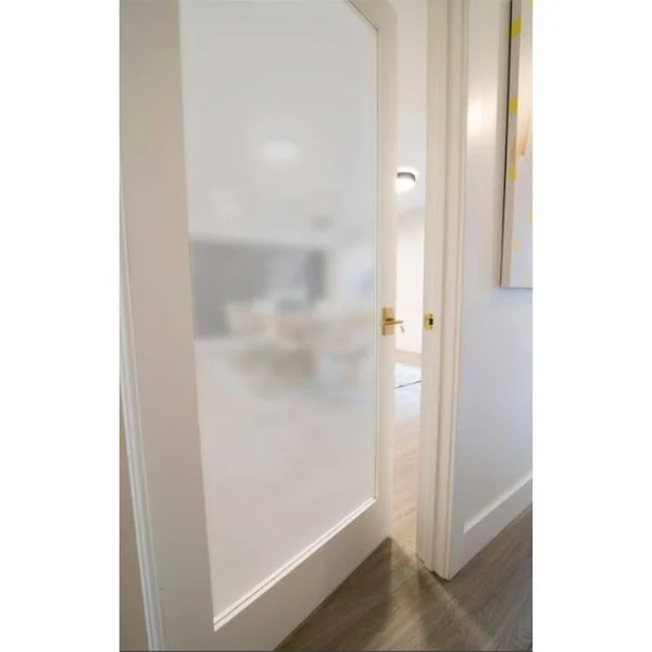 Krosswood Doors 24 in. x 80 in. 1-Lite Satin Etch Solid Core MDF Primed Left-Hand Single Prehung Interior Door