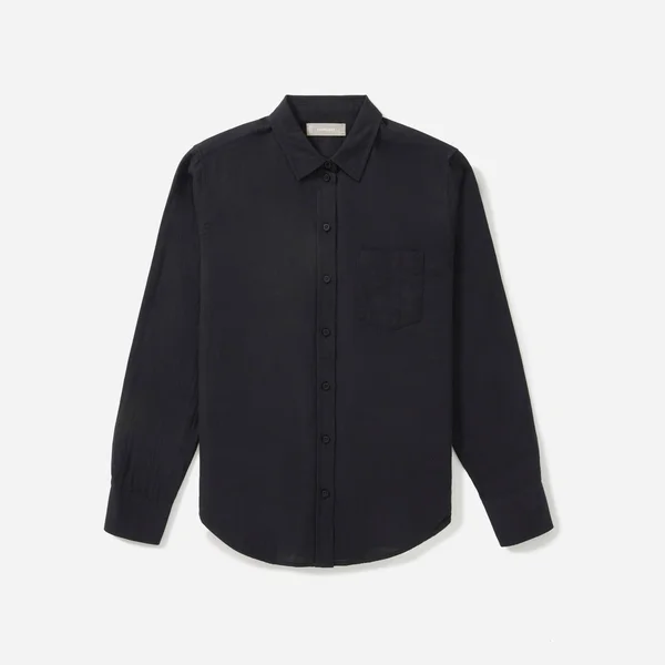 Women's Double-Gauze Relaxed Shirt by Everlane in Washed Black, Size 4