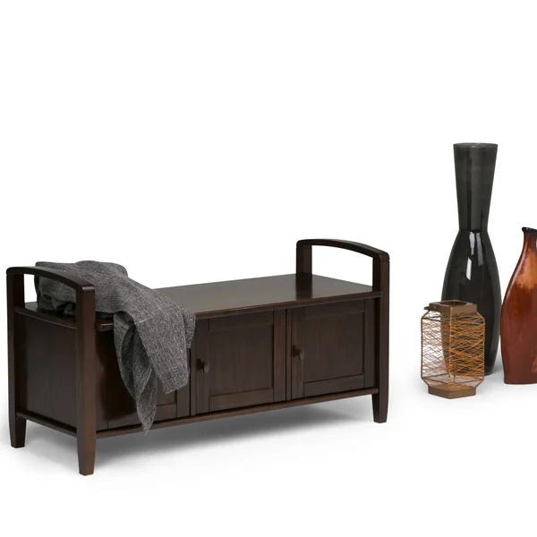 Wyndenhall Norfolk Entryway Storage Bench (Wood Finish - Brown)