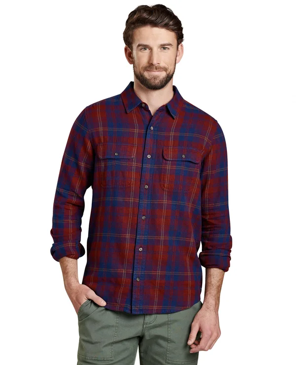 Toadu0026Co Indigo Flannel Slim Long Sleeve Shirt Men's Clothing Port : XL