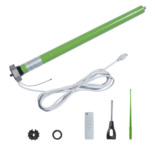 Aleko AWM8X6.5BLWHT03 Motorized Retractable Patio Awning 8 x6.5 Feet Blue/White