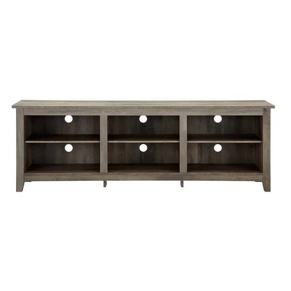 Pemberly Row 70x22 TV Stand Storage Console in Gray Wash