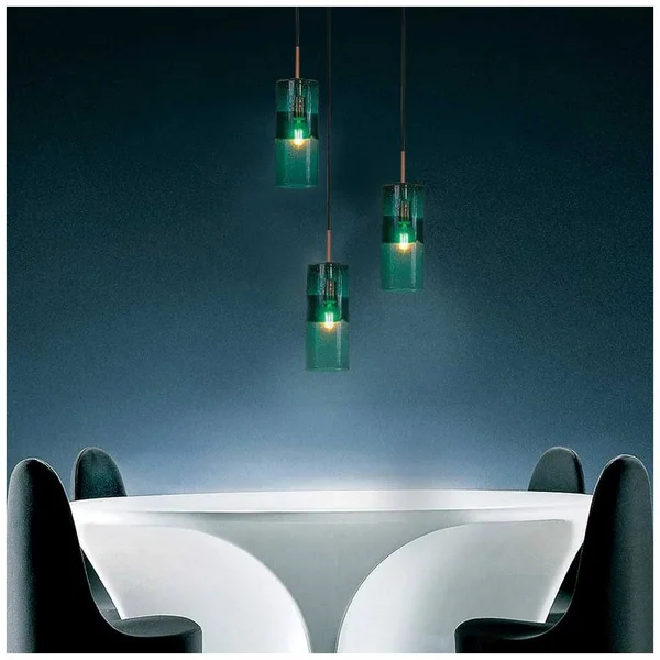Jesco Lighting PD408-TE-BZ 1 Light Line Voltage Pendant & Canopy with Bronze Socket Teal