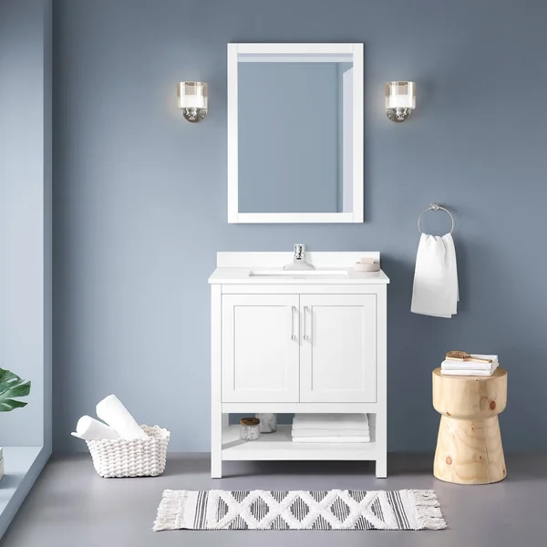 Ove Decors 15VVA-VEGA30-007FE Vegas 30 inch Bathroom Vanity Combo with Top and BACKSLPLASH in White