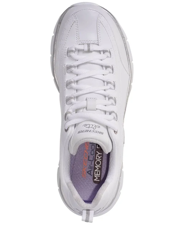 Skechers Women's Synergy 3.0 Sneaker, White/Silver