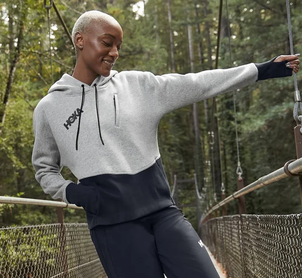 Hoka Women's Hoodie in Grey, Size Xs