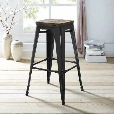 Ashlyn Bar & Counter Stool Williston Forge Color: Black, Seat Height: Bar Stool (30x22 Seat Height)