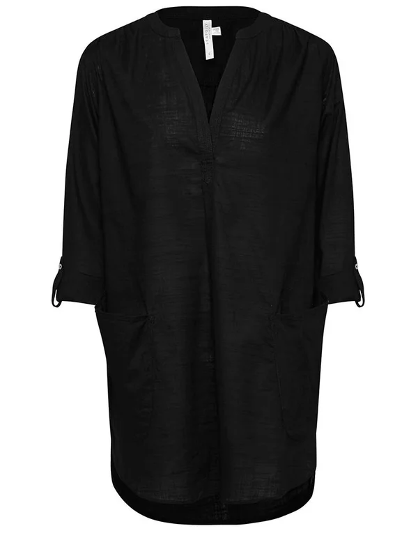 Seafolly Boyfriend Beach Shirt, Black, Women's, M