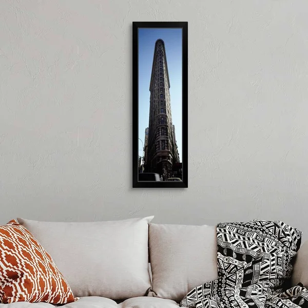 Low Angle View of An Office Building - Flatiron Building, Manhattan, New York City, New York State, Black Framed Wall Art, 12x