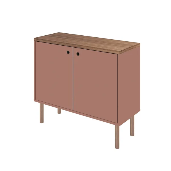 Manhattan Comfort Windsor 35.43 Modern Accent Cabinet, Ceramic Pink and Nature