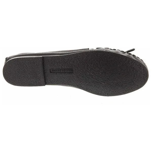 Minnetonka Women's Butter Kiltie Moccasin - 11 Black Slip on E2