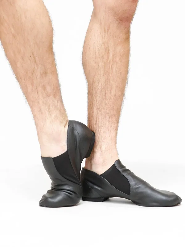 Bloch Elasta Bootie Slip on Jazz Shoes - Black