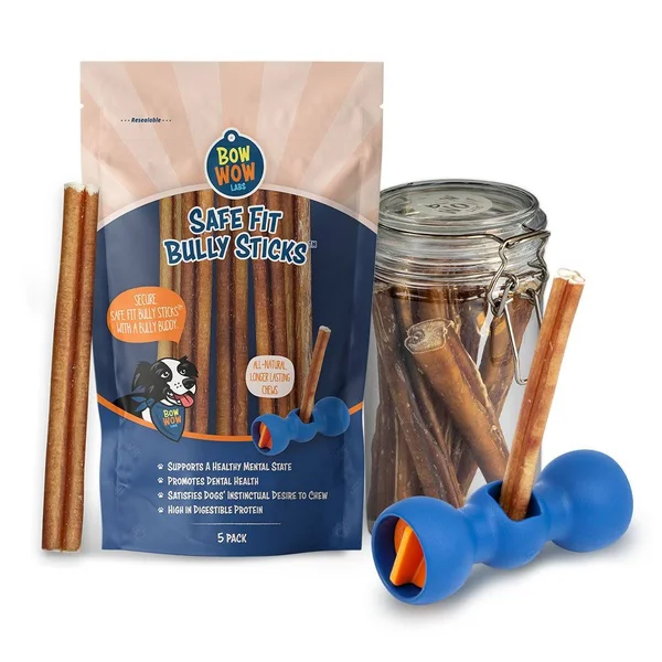 Bow Wow Labs Bully Buddy Starter Kit - Anti-Choking Bully Stick Safety Device for Dogs