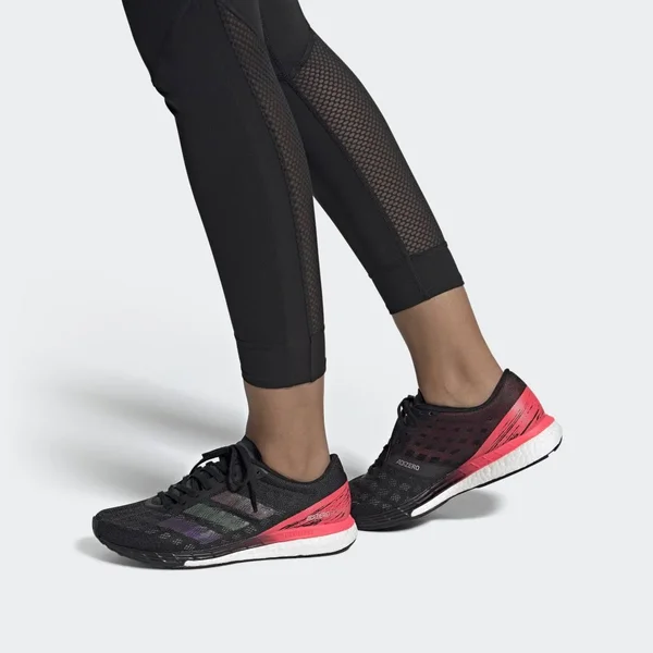 Adidas Adizero Boston 9 Shoes - Women's - Core Black, Signal Pink - 6