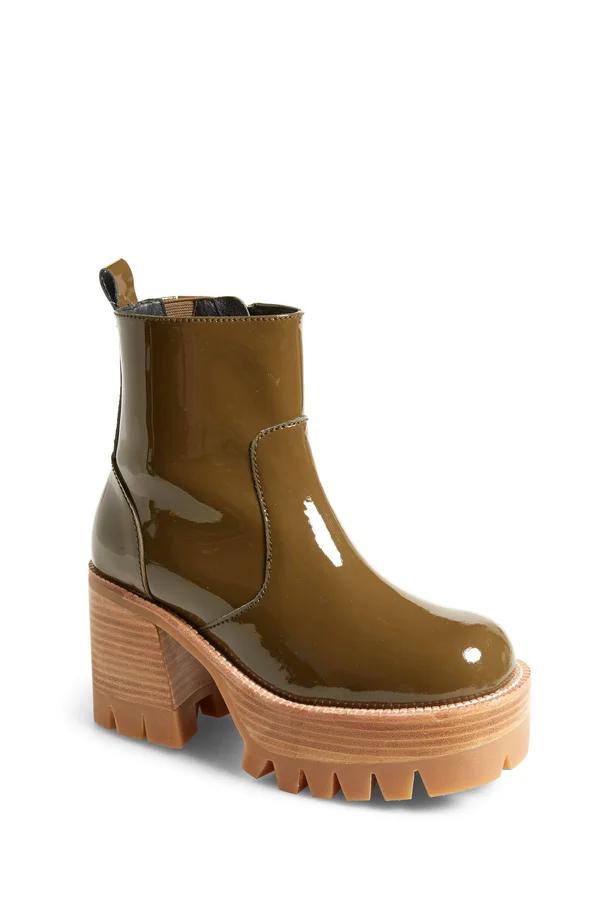 Jeffrey Campbell Quavo Platform Bootie - Size 10 in Black Box Leather at Nordstrom
