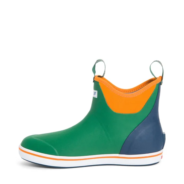 Men's 6x22 Buoy Ankle Deck Boot by Xtratuf, Size 12, in Dark Green/Orange/Navy Blue
