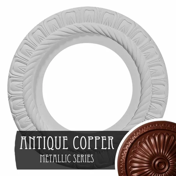 10 5/8x22OD x 5 3/4x22ID x 1/2x22P Claremont Ceiling Medallion (Fits Canopies Up to 7x22), Hand-Painted Firebrick