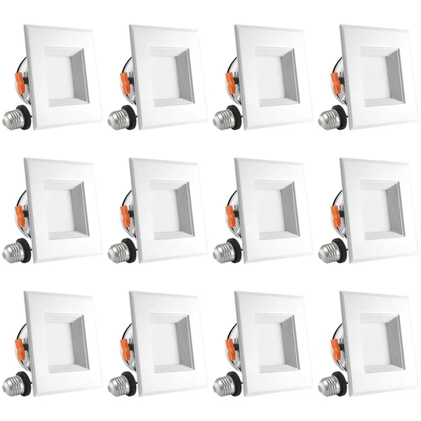 Luxrite 4 inch Square LED Recessed Light, 10W (60W Equivalent), 4000K Cool White, 670LM, Dimmable, Retrofit LED Can Light, Energ