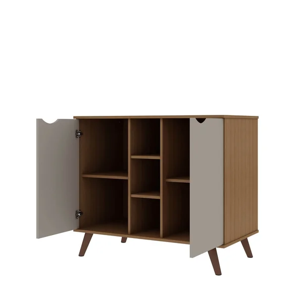 Manhattan Comfort Hampton Buffet Stand in Off White and Maple Cream 16PMC11