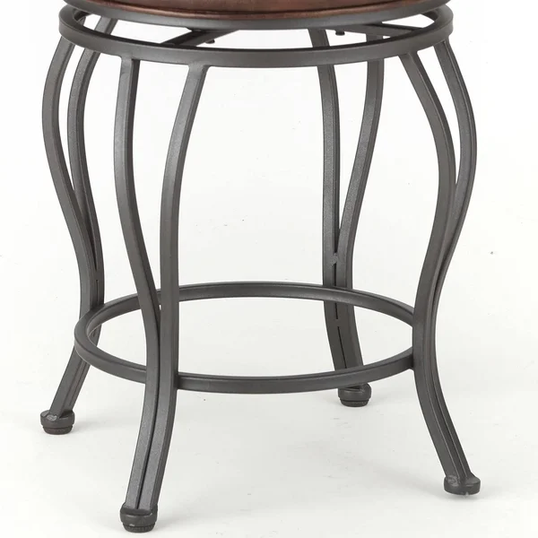 Steve Silver Wallen Faux Leather Swivel Counter Stool - Brown/Dark Silver