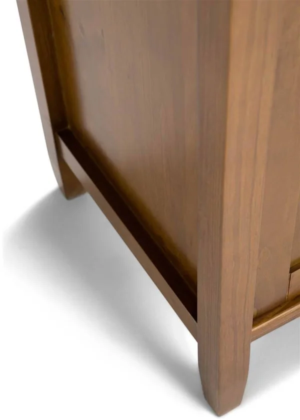 Simpli Home Warm Shaker Solid Wood 72 in. Wide Transitional TV Media Stand in Light Golden Brown for TVs Up to 80 in.
