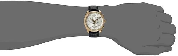 Tissot Men's Stainless Steel Watch - Rose Gold Dial - Black Faux-Leather Band