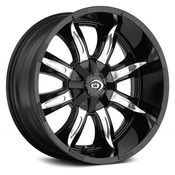 Vision Manic Gloss Black Machined Face Wheel 17x9 5x114.3/127 12