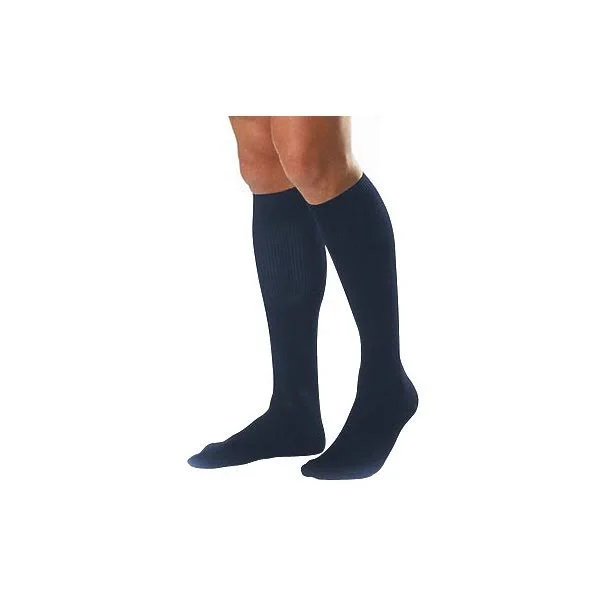 Jobst for Men 8 - 15 mmHg Closed Toe Knee High Mild Support Socks - Navy - Large