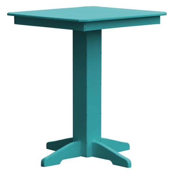Recycled Plastic Square Bar Table 44x22 - Tropical Lime, Without Umbrella Hole