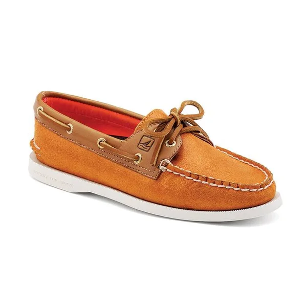 Sperry A/O Orange Sparkle Suede 7 Ladies Boat Shoes