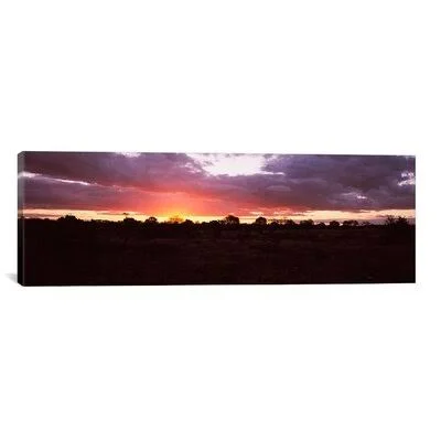 Panoramic Sunset Over The Savannah Plains - Kruger National Park, South Africa Photographic Print on Wrapped Canvas iCanvas
