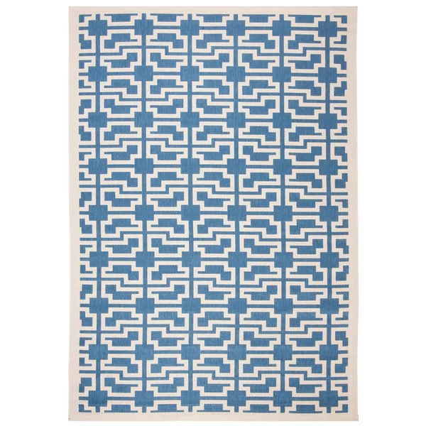 Safavieh Courtyard CY6015-268 7&10x22 x 7&10x22 Square Navy - Beige Area Rug
