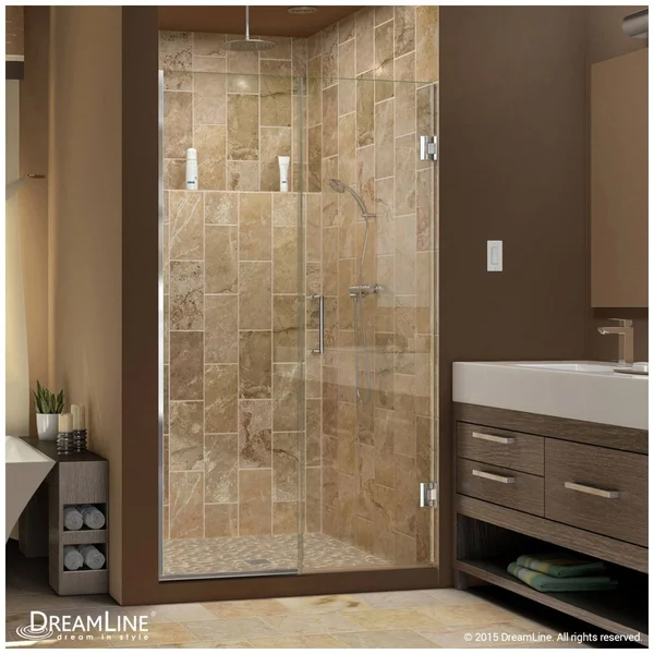 DreamLine SHDR-244307210-01 Unidoor Plus Hinged Shower DOOR, Chrome, 43 to 43-1/2x22 x 72x22
