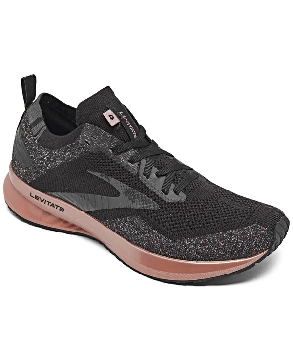 Women's Levitate 4 Running Shoe - Black/Ebony/Rose Gold, 5