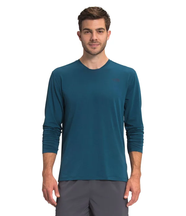The North Face Men's Wander Long Sleeve Shirt Monterey Blue Heather - S