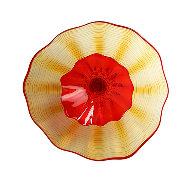 Viz Art Glass 4755NABIR Blooming Lotus Double Wall Plate - Large in Amber/Red Center PLATE, Whimsical, Bellacor
